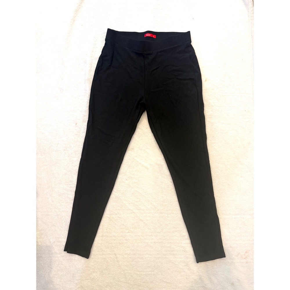 Maze‎ Collection Womens Black Ponte Knit Leggings Pull On Stretch Pants Large